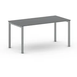 Konferenztisch PRIMO SQUARE 160x80 cm, graues Metallgestell, Graphit