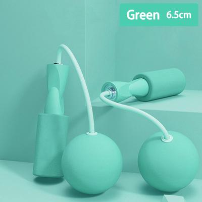 On Spot Shop Fitness Jump Rope With Big Ball, Heavy Cordless Skipping Rope For Fat Burning, Suitable For Household Indoor Sports green 6.5cm