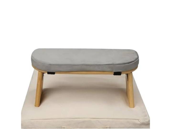 FDzkrtvm Meditationsbank aus Holz Mehrfarbiger faltbarer ergonomischer Hocker for Meditation mit weicher Polsterung(Grey)