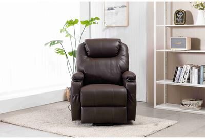 AMERROBIL Faux Leather Power Lift Recliner Chair, Heat and Massage by Remote Control