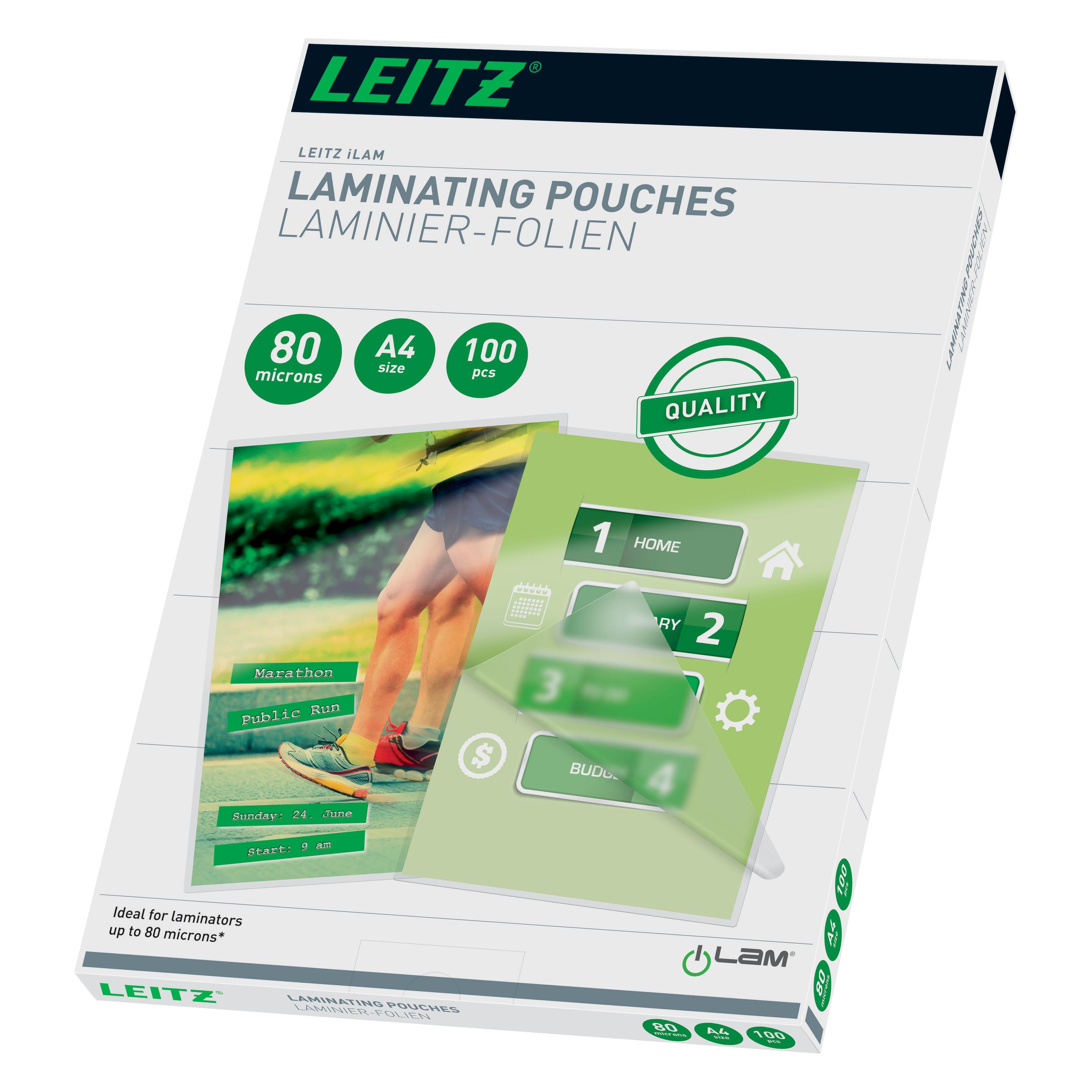 Leitz Laminier-Folientasche (A4, 100 Stk., 80 µm) (33818)