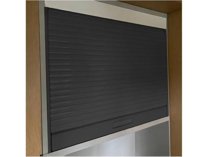 KGufHDc Faltbare Schranktüren Schrank-Rolltür for Küchenschränke, schwarze Schiebe-Falttür mit Schiene, individuelle Größe(40x100cm/16x39in)