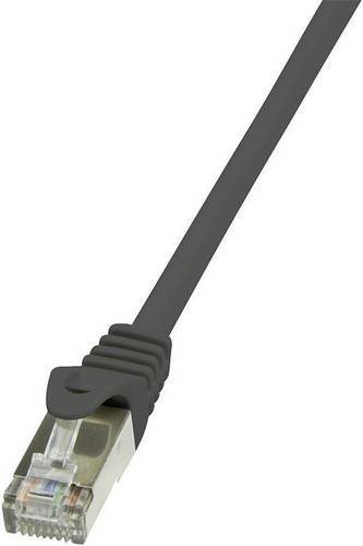 LogiLink CP2023S RJ45 Patchkabel CAT 6 F/UTP 0.50m Schwarz mit Rastnasenschutz