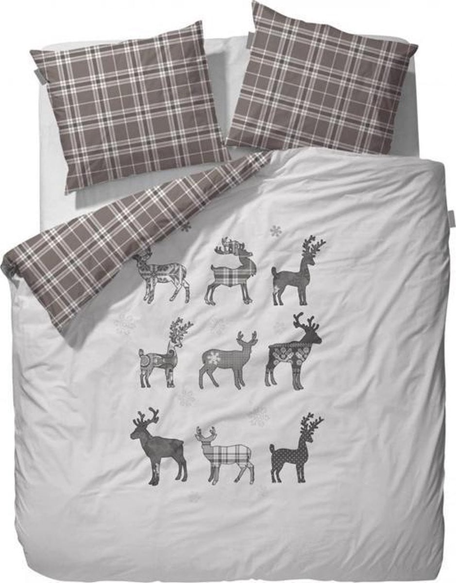 Vanezza Elroy Dekbedovertrek - Flanel - Tweepersoons - 200 x 220 cm - Mocca