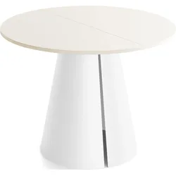 ESSTISCH Lamio runder ausziehbarer, Beige Cashmere 100-180/100/76 cm