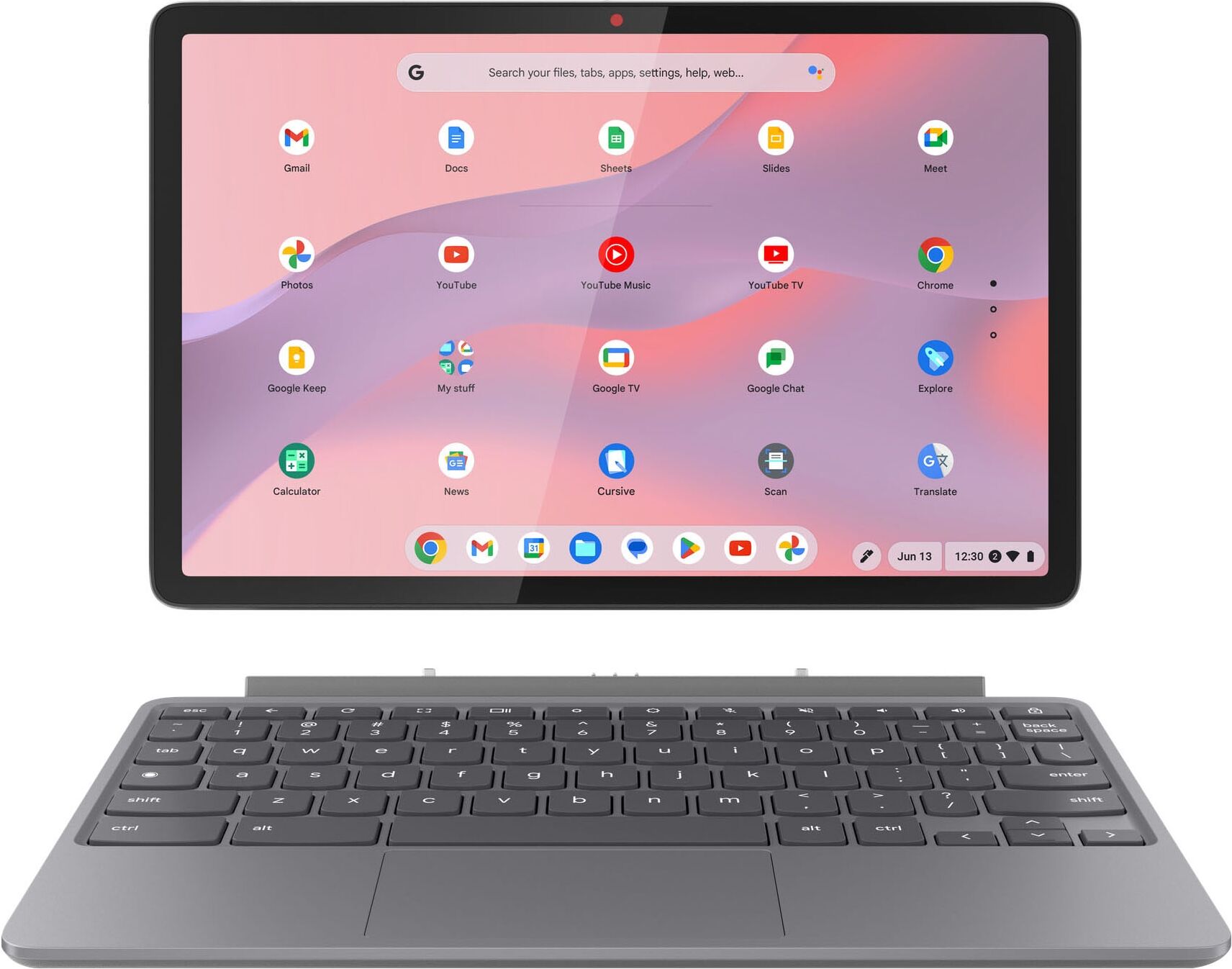 IBM Chromebook "Duet 11M889", grau (luna grau), 4 GB RAM, Kompanio, ChromeOS, Notebooks, 128 GB eMMC Festplatte, Chromebook