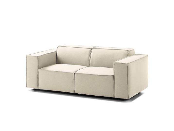 2-Sitzer Sofa Beige/Altweiß Webstoff Osta 189 x 70 x 96cm Keine Funktion Modern