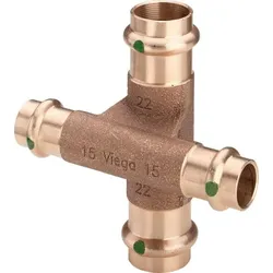 Kreuzstück PROFIPRESS 2248 15 x 15, aus Rotguss, für Heizung