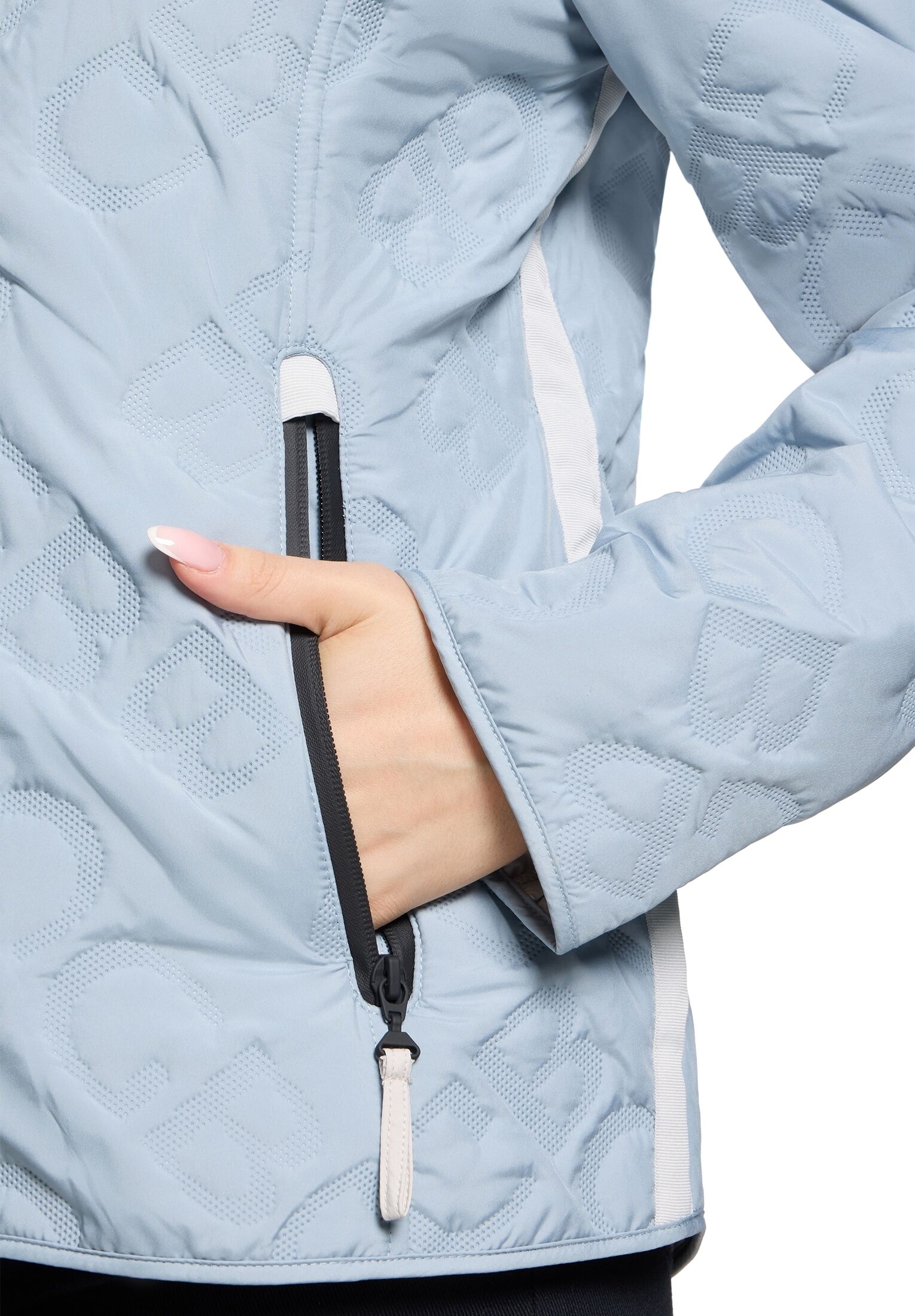 Outdoorjacke GIL BRET, Damen, Gr. 38, blau (arona), Web, Obermaterial: 100% Polyester, Strukturmuster, unifarben, regular fit normal, gerader Abschluss, Jacken Outdoorjacke, mit Strukturmuster arona 38