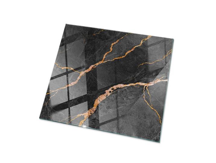 GLASPLATTE 60x60 cm Marmormuster mit Adern