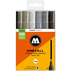 Molotow, Marker, Acrylmarker One4All 227HS Grey Set (6x)