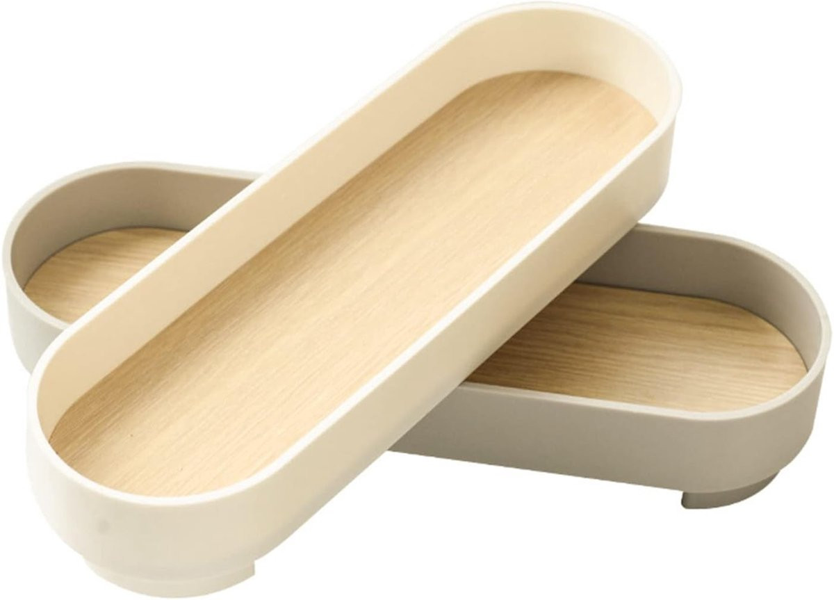 Serveerschaal Ovaal Wit met Gouden Afwerking - Decoratief Opbergbakje voor Sieraden - 27.5 cm