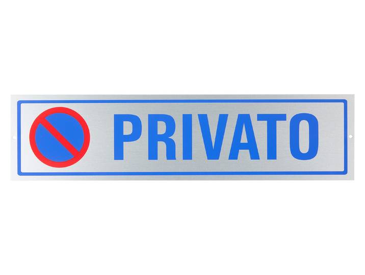 Schild Privato Aluminium 40 × 10 cm
