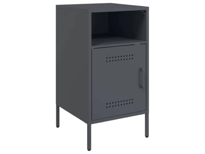 Heofavd Nachttisch Anthrazit 36x39x68 cm Metall Beistellschrank