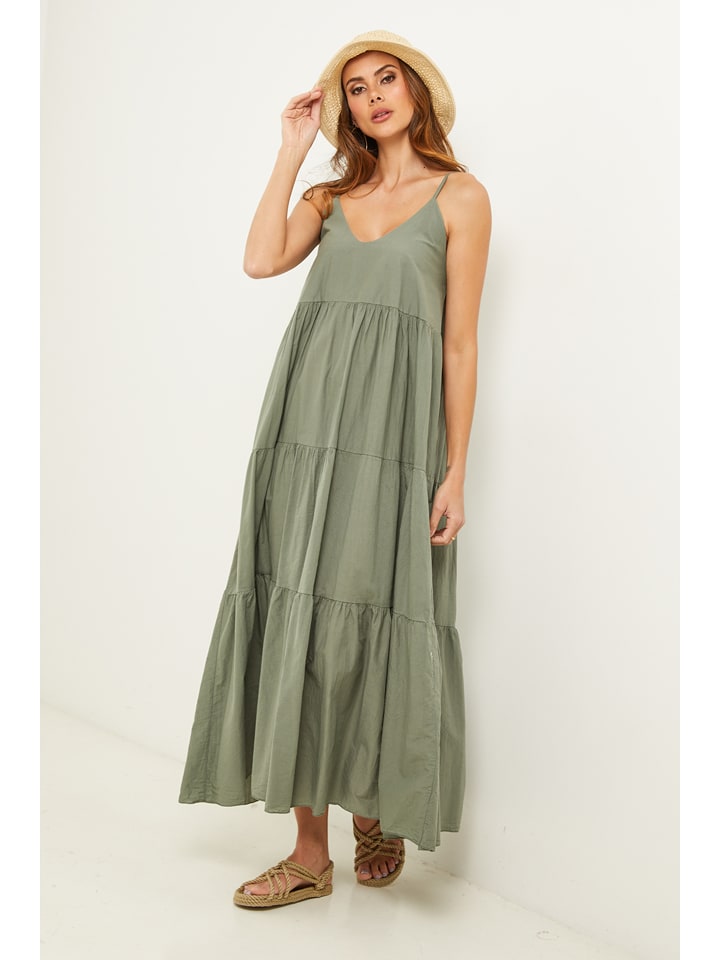 Fleur de Lin Kleid "Bix" in Grün - L