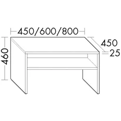 Burgbad Bank System 30 Preisgruppe 2 Echo 460x450x450 Eiche Dekor Nachtschwarz, BANK045F7321 BANK045F7321