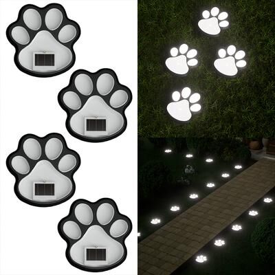 Youfap Market Waterproof Outdoor LED Solar Light Cat Animal Paw Print Garden Path Lamp For Lawn Decor white Light