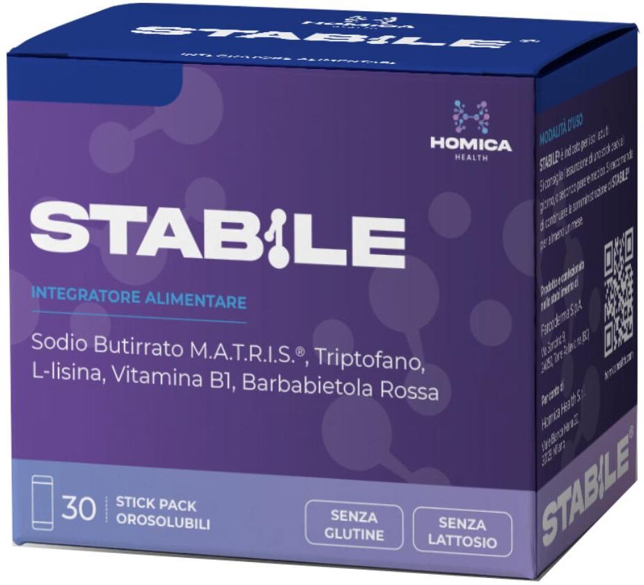 HOMICA HEALTH Srl Stabile, Integratore Alimentare, 30 Stick Pack Orosolubili