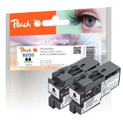 Peach Doppelpack Tintenpatronen schwarz kompatibel zu Brother LC-3233BK