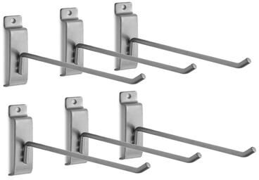 "NewAge Products Slatwall Accessories - 8"" Single Hooks (Pack of 6)"