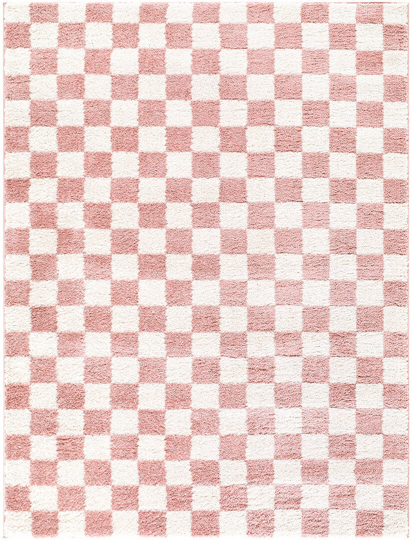 Norden Home Rectangle Moroccan Washable Area Rug Rose/Ivory Rectangle 160 x 213 cm