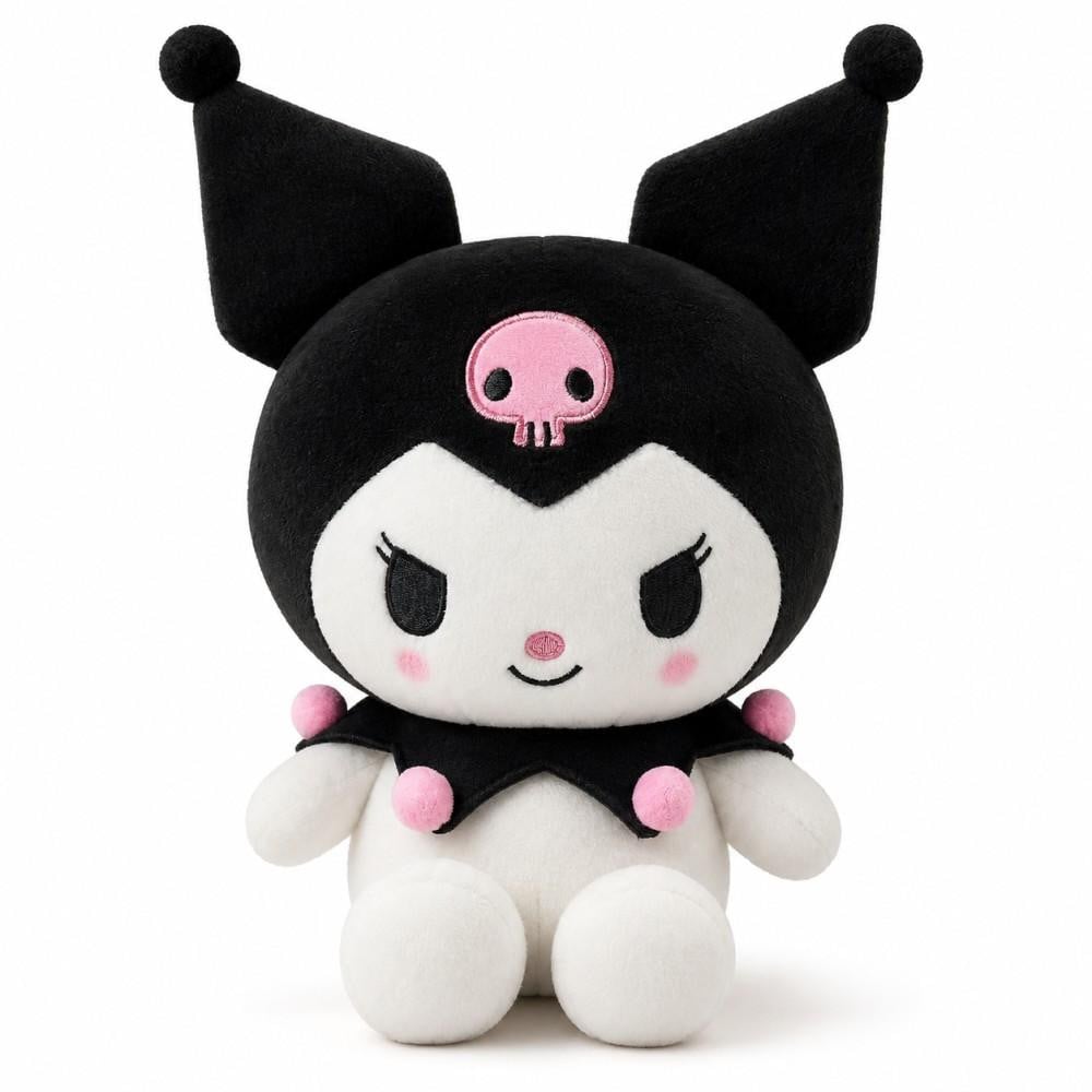 Wiztex Sanrio Kuromi Knuffel, Roze Schedel, 23 cm