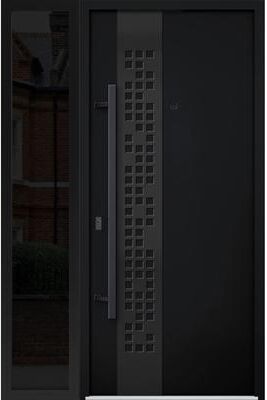 VDOMDOORS Deux 6078 Black Enamel Steel Exterior Door