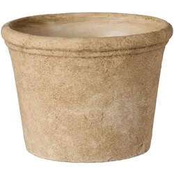IB Laursen Blumentopf Athen mit gerillter Kante Zement, Höhe 15, Ø 19.8 cm, sandhell