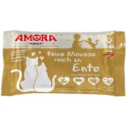 AMORA Cat Flowpack feine Mousse reich an Ente | 40x 100g