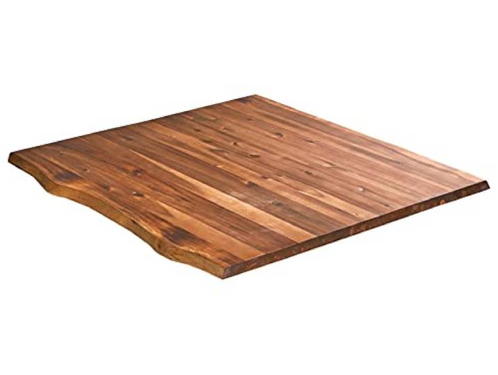 SAM Tischplatte Esra 90x90 cm Akazie cognac 26 mm Baumkante stilvolle Baumkanten-Platte, Akazienholz cognacfarben massiv, pflegeleichtes Unikat