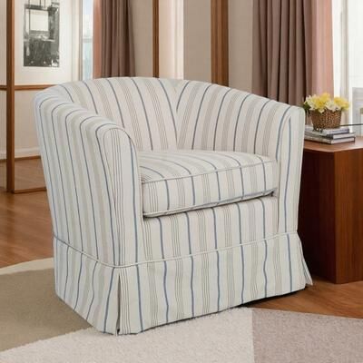 "27.25"" Fabric Swivel Accent Chair with Iron Frame and Comfortable Seating and Easy Mobility"