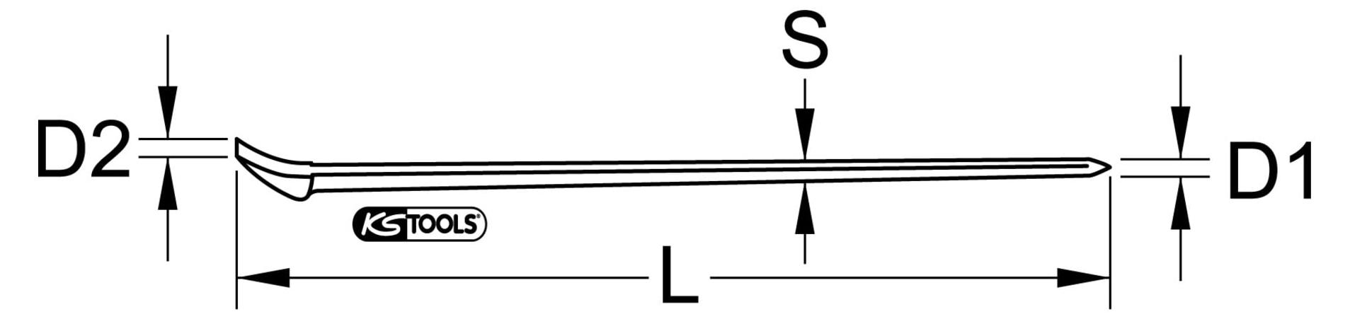 KS Tools EDELSTAHL Nageleisen, 1200 mm, Art.Nr. 964.3215