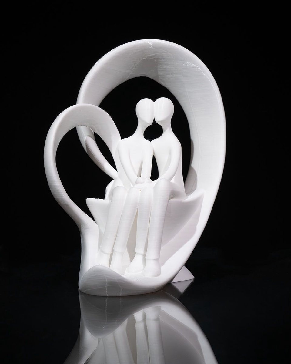 Sem.3D Quiet Love beeldje - Wit - 3D geprint decoratief cadeau