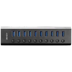 LINDY 43370 USB-Hub 10 Port USB-A USB 3.0 5 GBit/s Schwarz 43370