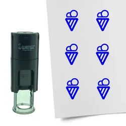 CombiCraft Selbstfärbender Stempel 'Eis' in der Farbe Blau, Ø10mm