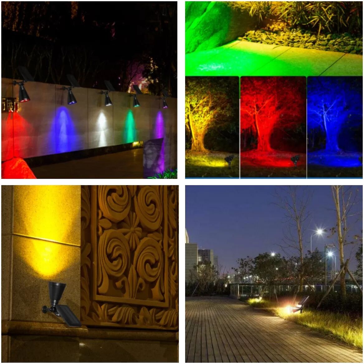 INF 1W LED Solarstrahler - Wasserdichte Garten Landschaftsbeleuchtung Rot