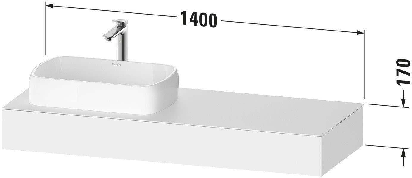 Duravit Collection One Konsolen mit Ausschnitt links 140 x 55 cm