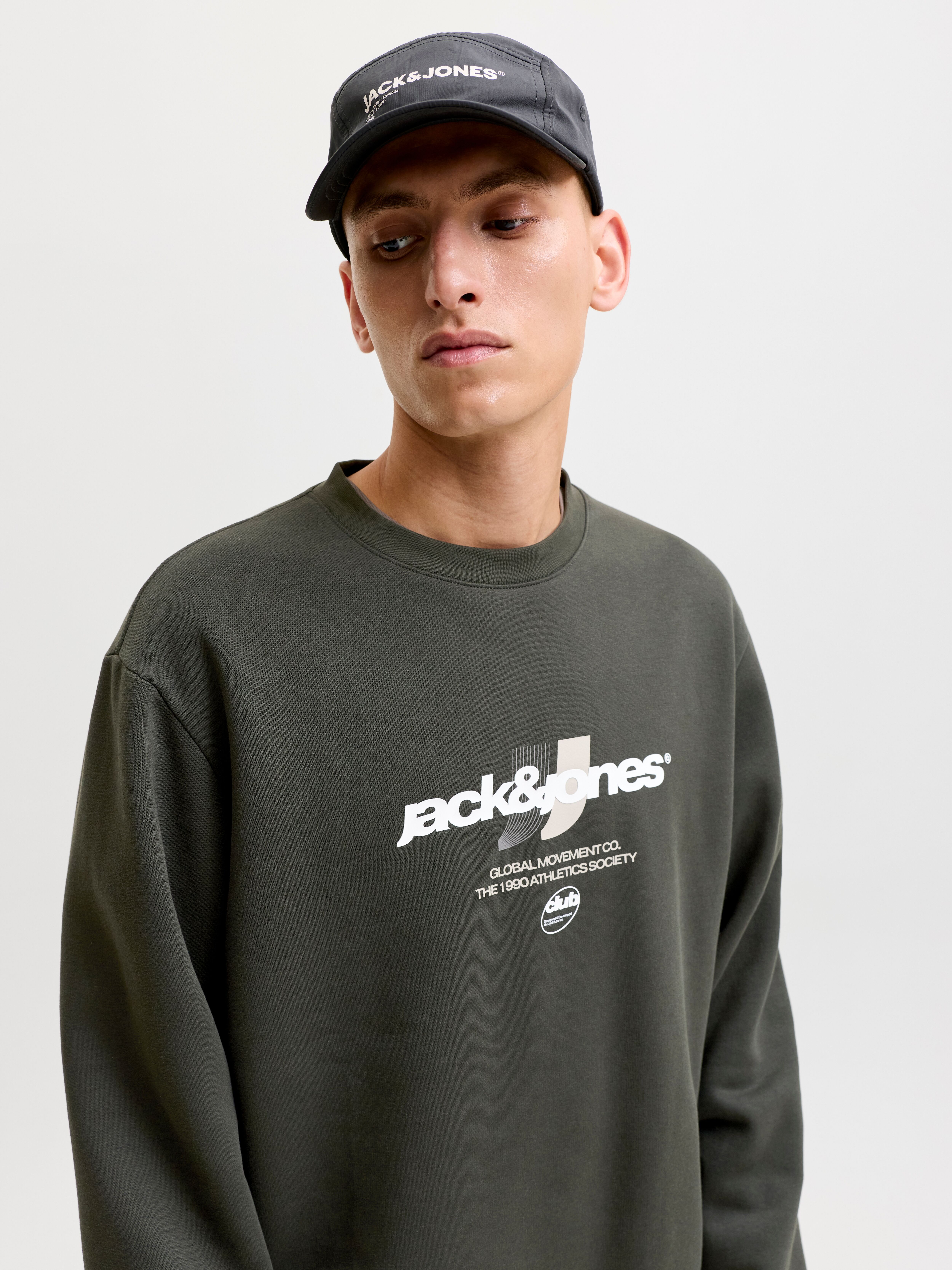 Jack & Jones "JCOCLUB BRANDING SWEAT CREW NECK", Baumwollmischung, regular fit peat M