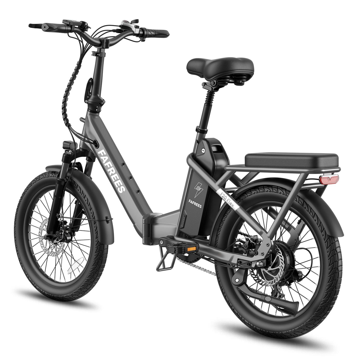 F20 Flex Faltbares 20 Zoll City-E-Bike 36V 20Ah Akku Shimano 7-Gang-Getriebe Reichweite bis 100 km Grau