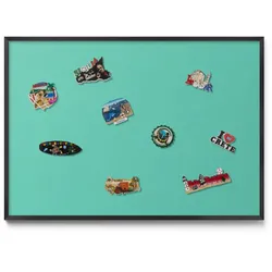 MAGNETTAFEL 100x70 cm Schwarzer Rahmen Minzgrün