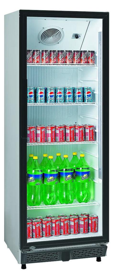 Gastro Getränkekühlschrank | Flaschenkühlschrank | Gewerbekühlschrank | 1 Glastür | Weiß | 360 Liter | 0 bis +10 °C
