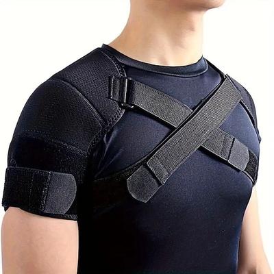 Doppelte Schulterstütze, Sport-Rotatorenmanschetten-Stützbandage, doppelte elastische verstellbare Bandage mit Kreuzkompression für Männer und Frauen bei Rückenschmerzen