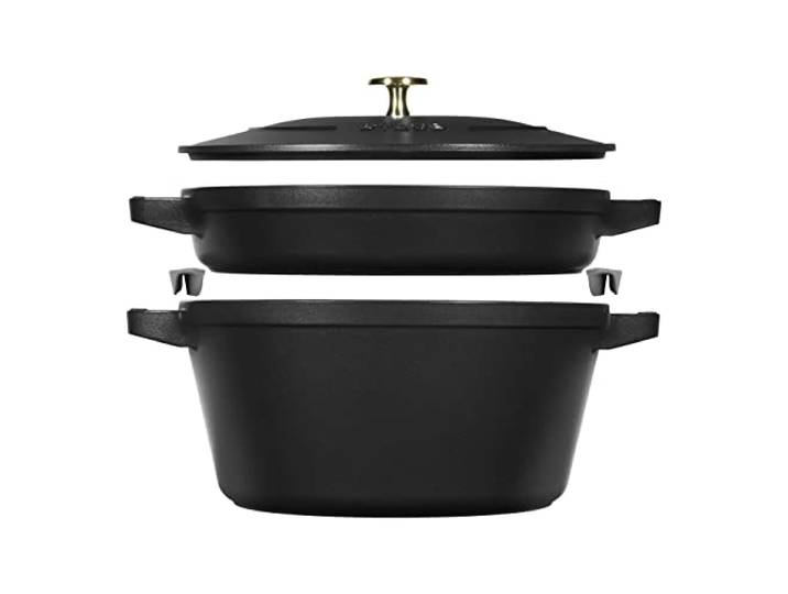 STAUB La Cocotte Kochtopfset, 2-tlg rund Gusseisen Schwarz Kochtopf Topf