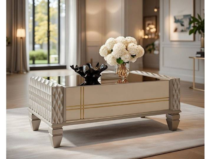 Xlmoebel Couchtisch Eleganter Tisch mit modernem geometrischem Muster, Made in Europa