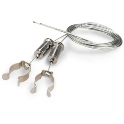 ISOLED Stahlseilabhängung (2 Stk.) für T8 Röhren mit Deckenverschraubung, inkl. Befestigungs-Clips, 150cm, Chrom ISO-112384