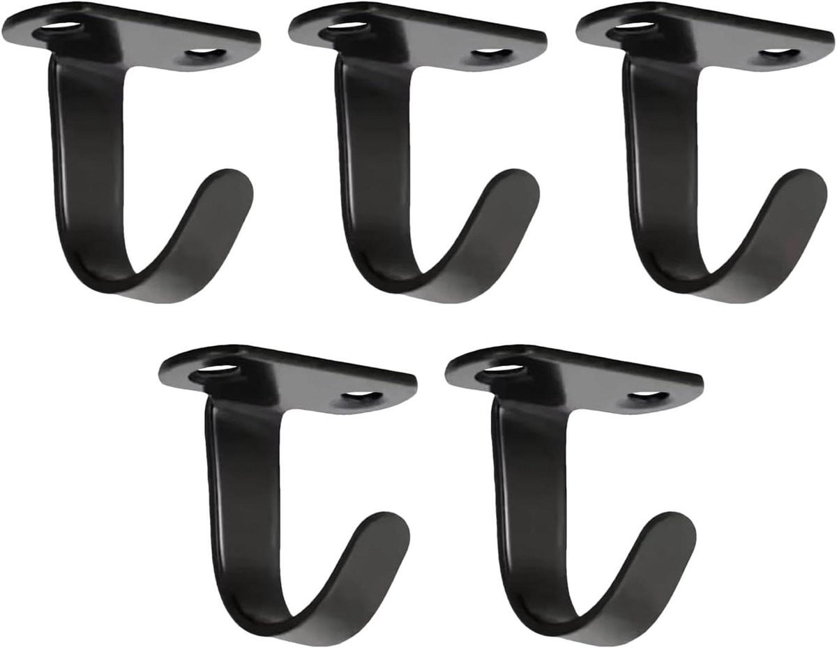 Set van 5 zilverkleurige garagehaken voor het organiseren van tuingereedschap