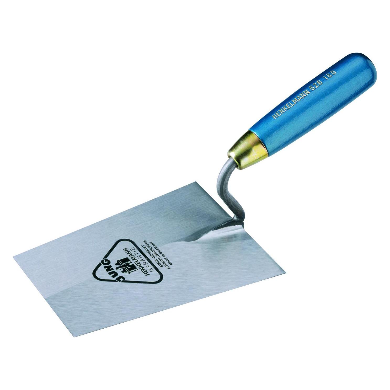 Jung Henkelmann Maurerkelle Länge 180 mm Breite 125 mm mit Buchenholzheft, S-Hals Stahl (12.50 cm) (626 180 00)