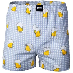 Happy Shorts Herren Webboxershorts - American Style, Baumwolle, gemustert Bier / XL