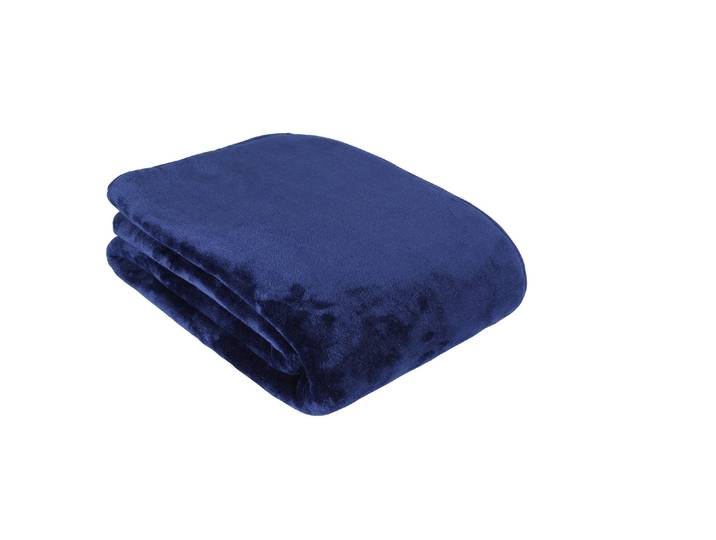 Wohndecke ESKIMO Cashmina Blau 150 x 2 , blau (königsblau), B:150cm L:200cm, Polyester, Wohndecken, Wohndecke