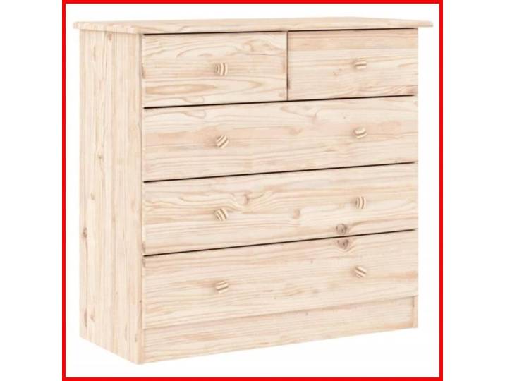 Commode - CUQUE - ALTA - Bois massif de pin - 5 tiroirs - 77x35x73 cm